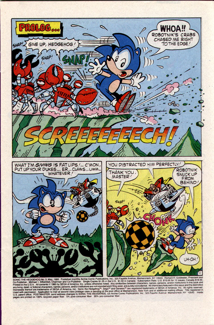 Sonic - Archie Adventure Series May 1993 Page 1